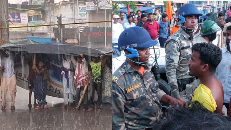 खराब मौसम और लाठीचार्ज में भी जमे रहे बंद समर्थक, अरगोड़ा में बल प्रयोग, हिनू में बंद समर्थकों और पदाधिकारियों में हाथापाई